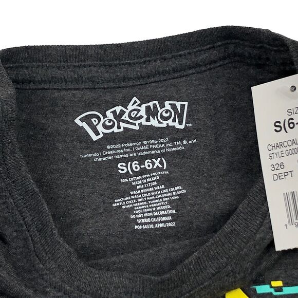 NEW Pokemon Pikachu T Shirt Girls S 6 - 6X Anime Graphic Tee Short Sleeve Gray - Picture 3 of 5